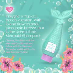 Glimmer Wish Mermaid Shampoo island scent evokes a tropical bath time.