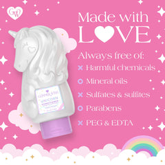 Icons indicate vegan and cruelty-free status for Glimmer Wish Unicorn Conditioner