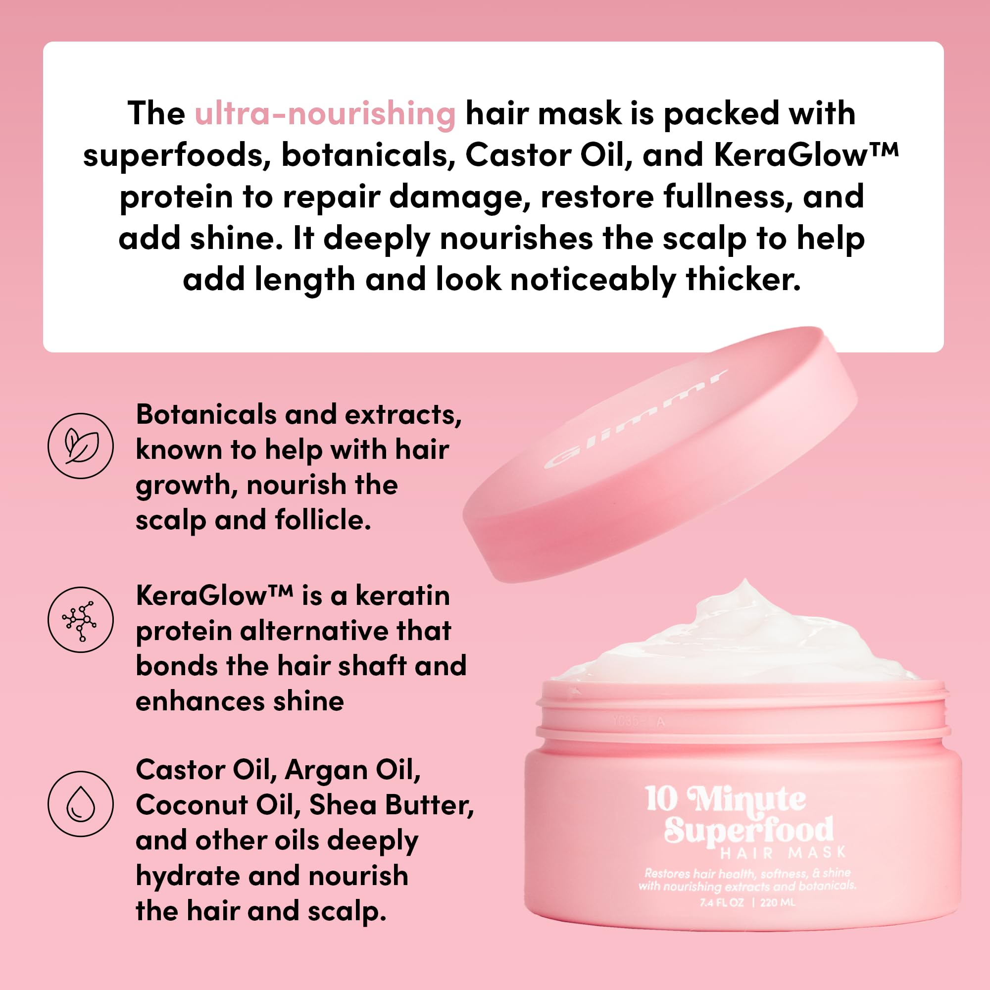 Glimmr hair mask frizz control on towel-dried hair.