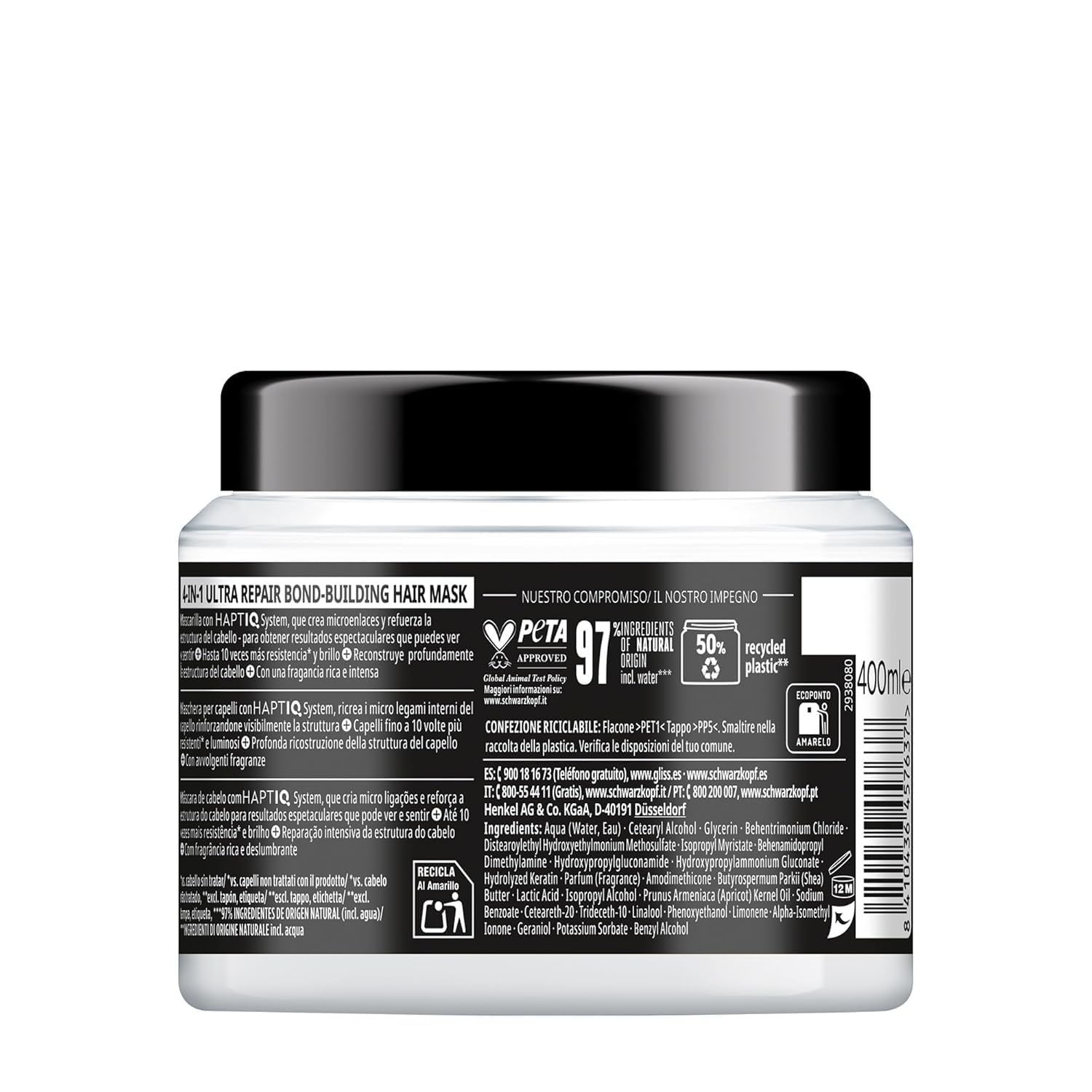 Close-up of Gliss Ultra Repair cream texture for deep nourishment