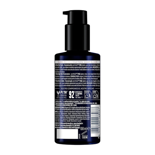 Gliss Night Elixir applied to hair overnight for rejuvenation