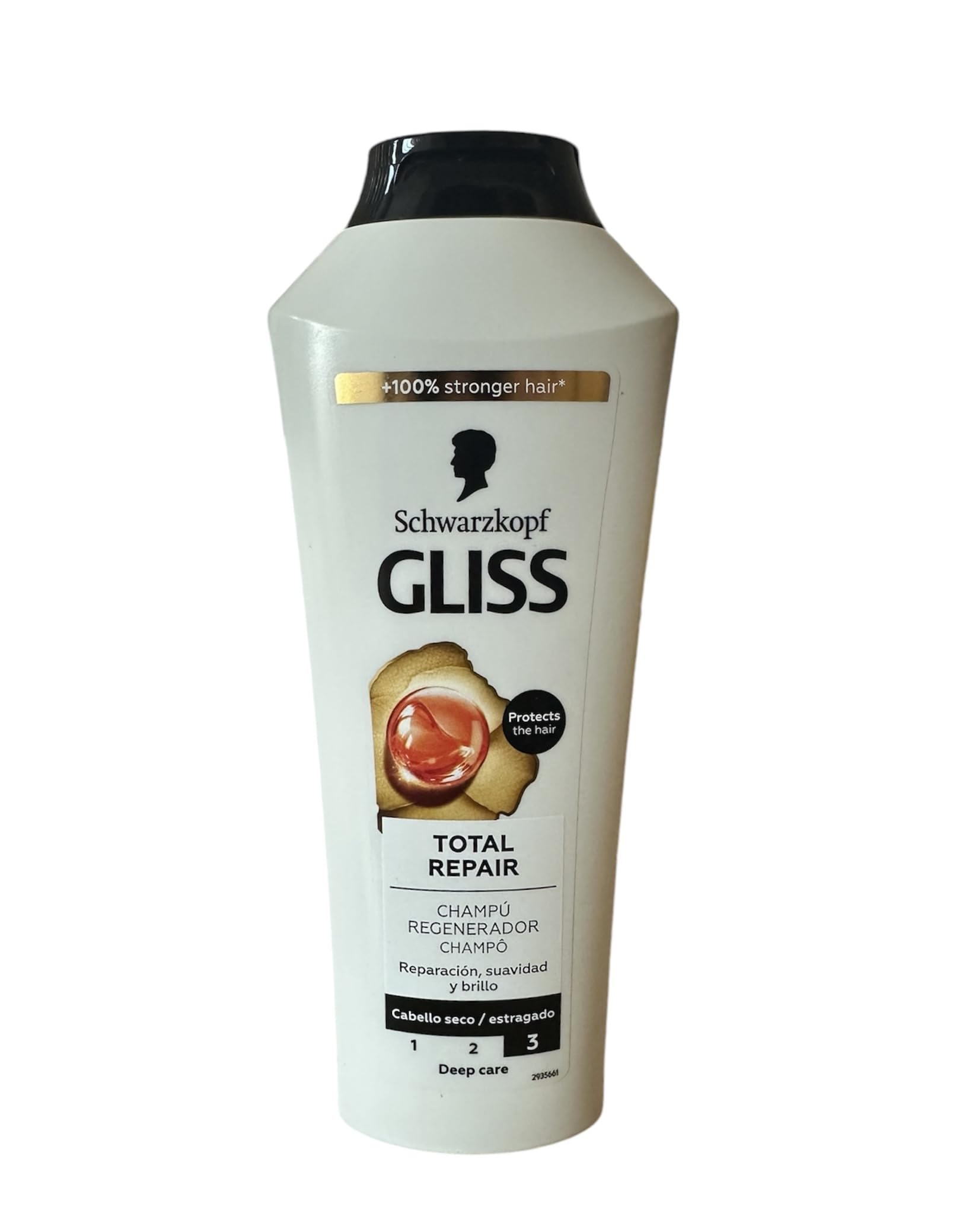 GLISS Ultra Moisture Shampoo 2-pack bottle close-up showing hydration-focused formula for dry hair.