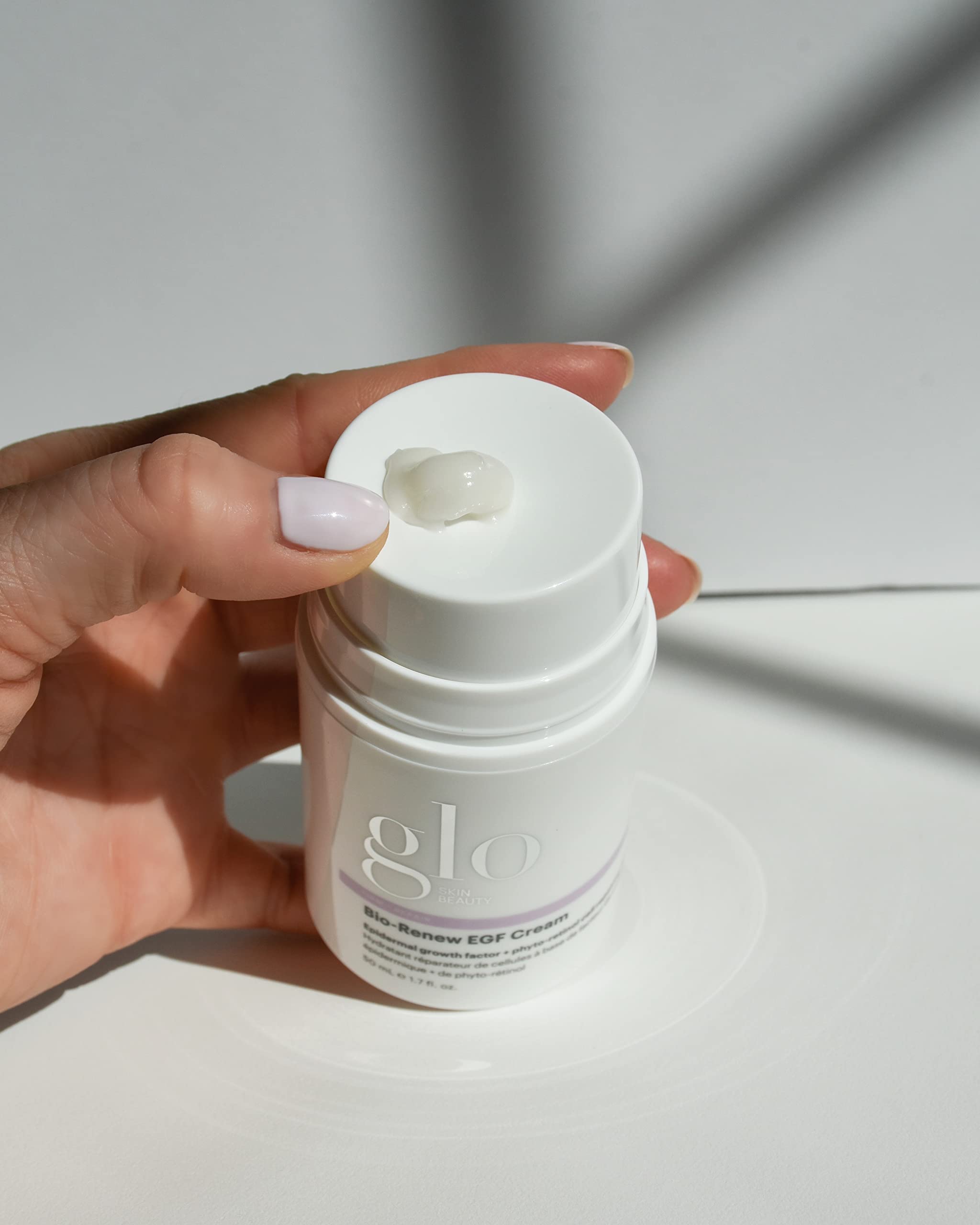 Glo Skin Beauty Bio-Renew EGF Cream emphasizing barrier hydration and moisture retention.