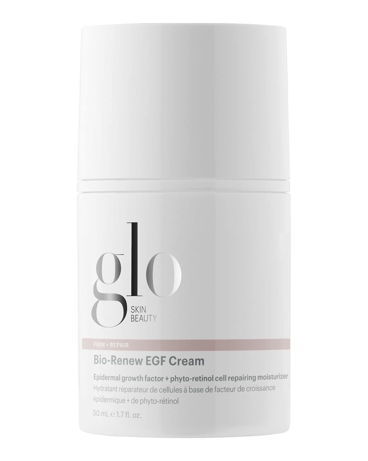 Glo Skin Beauty Bio-Renew EGF Cream jar, showcasing restorative formula for revitalized skin.