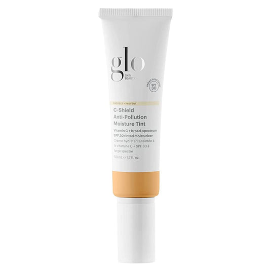 Glo Skin Beauty C-Shield Moisture Tint tube shows lightweight hydration.