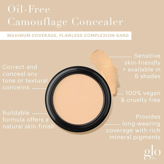 Glo Skin Beauty concealer swatches displaying the Sand shade for medium coverage.