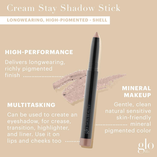 Glo Skin Beauty Shell swatch showing creamy, blendable shadow texture