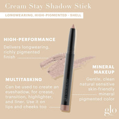 Glo Skin Beauty Shell swatch showing creamy, blendable shadow texture