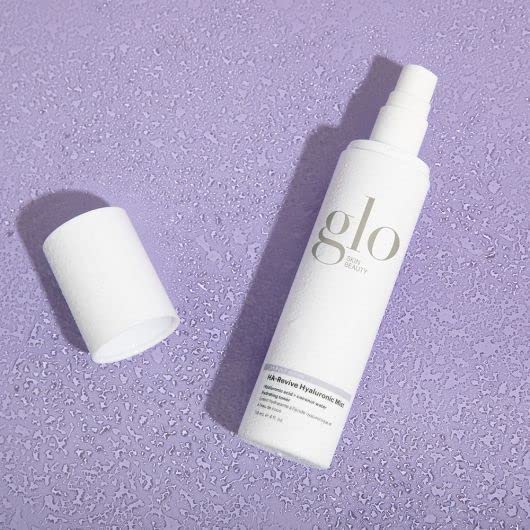Glo Skin Beauty HA-Revive Hyaluronic Mist spray bottle for a quick moisture boost during daily routines