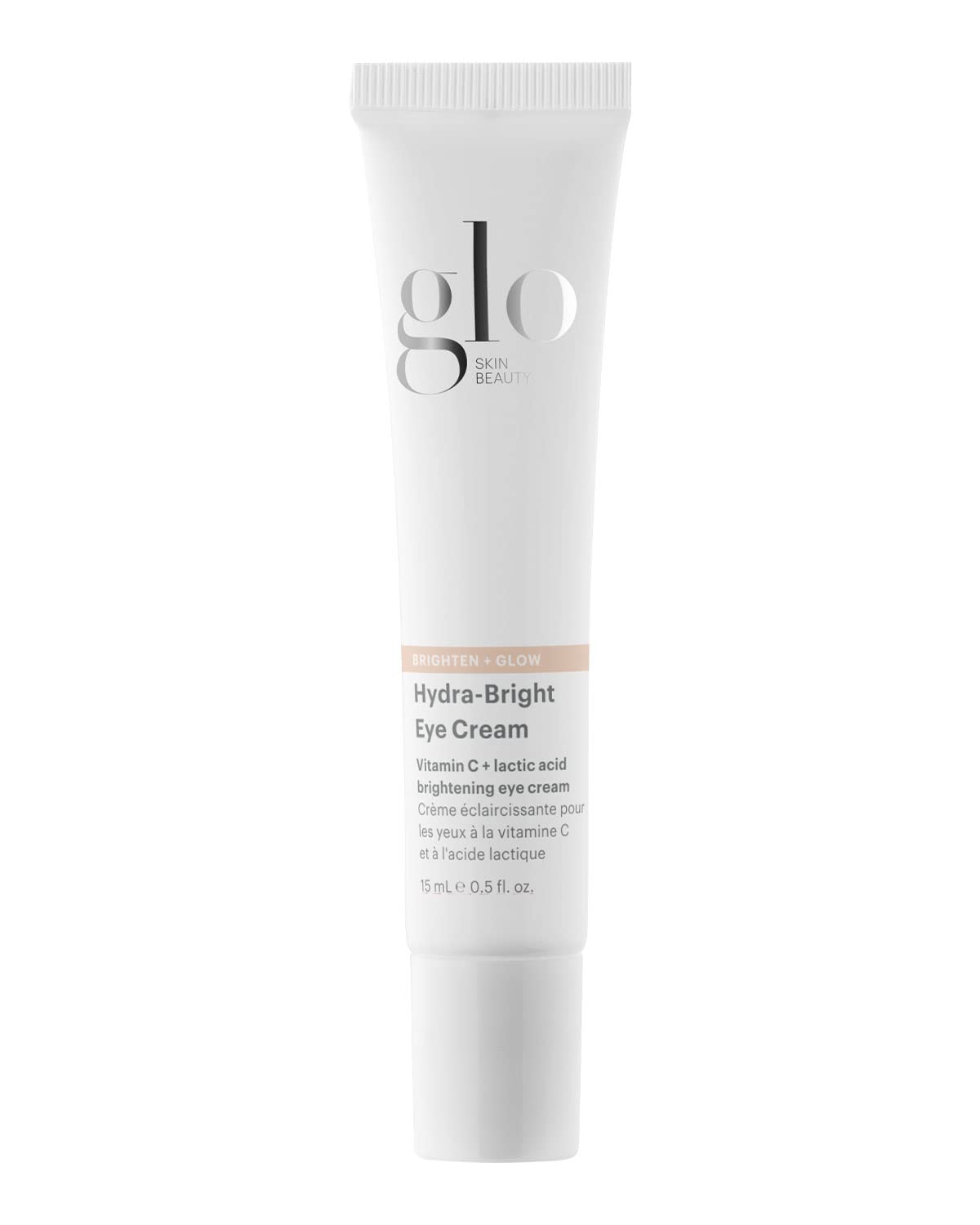 Glo Skin Beauty Hydra-Bright Eye Cream bottle close-up highlighting brightening and hydrating formula