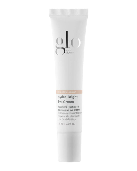 Glo Skin Beauty Hydra-Bright Eye Cream bottle close-up highlighting brightening and hydrating formula