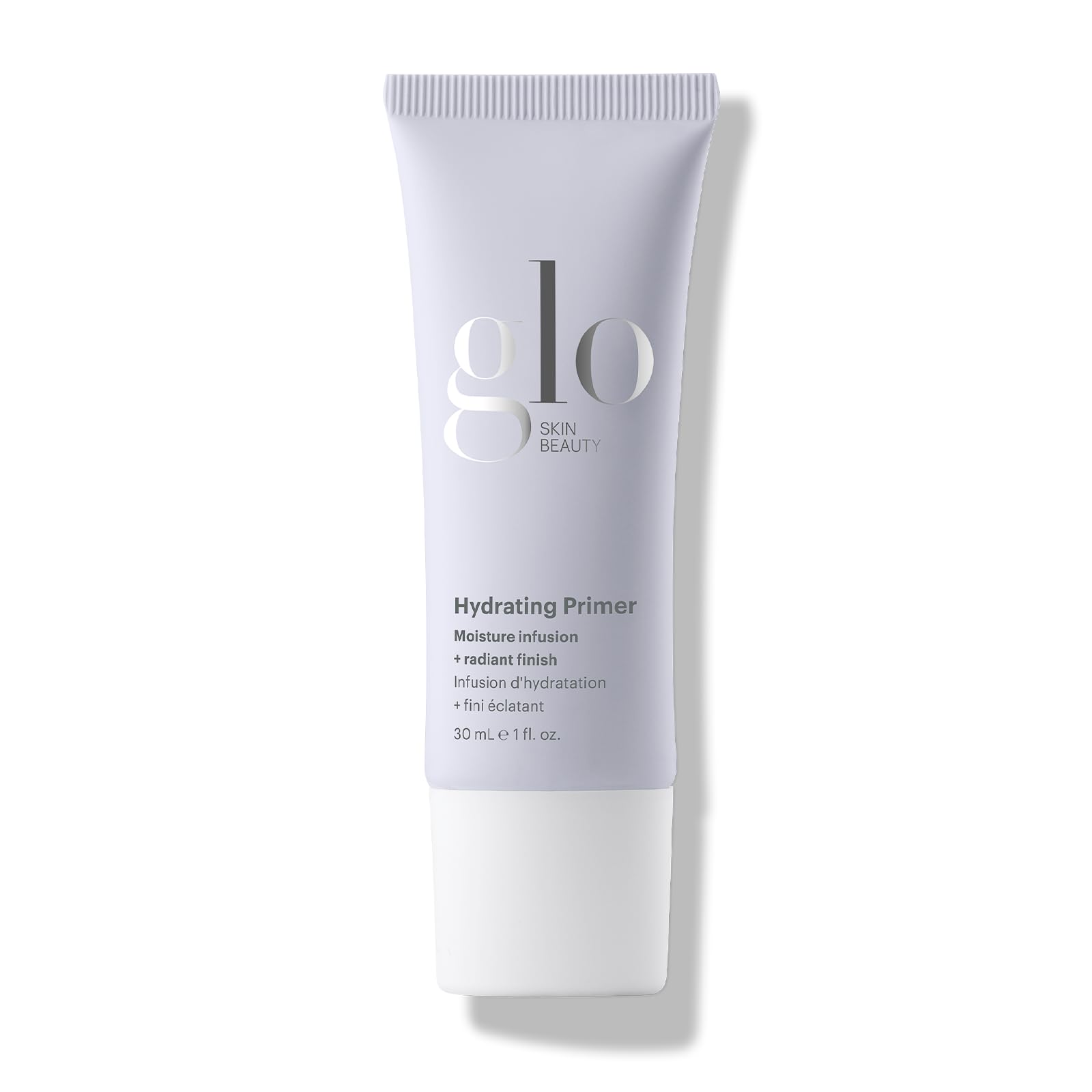Glo Skin Beauty Hydrating Primer bottle pour demonstrates instant moisture for skin prep