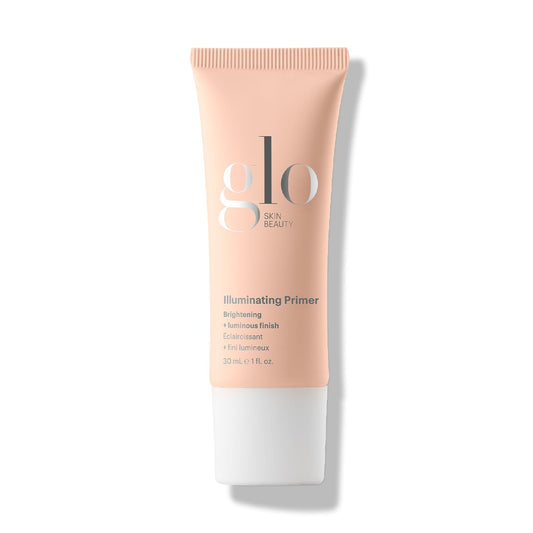 Glo Skin Beauty Illuminating Primer packaging with a sleek bottle for quick makeup prep.