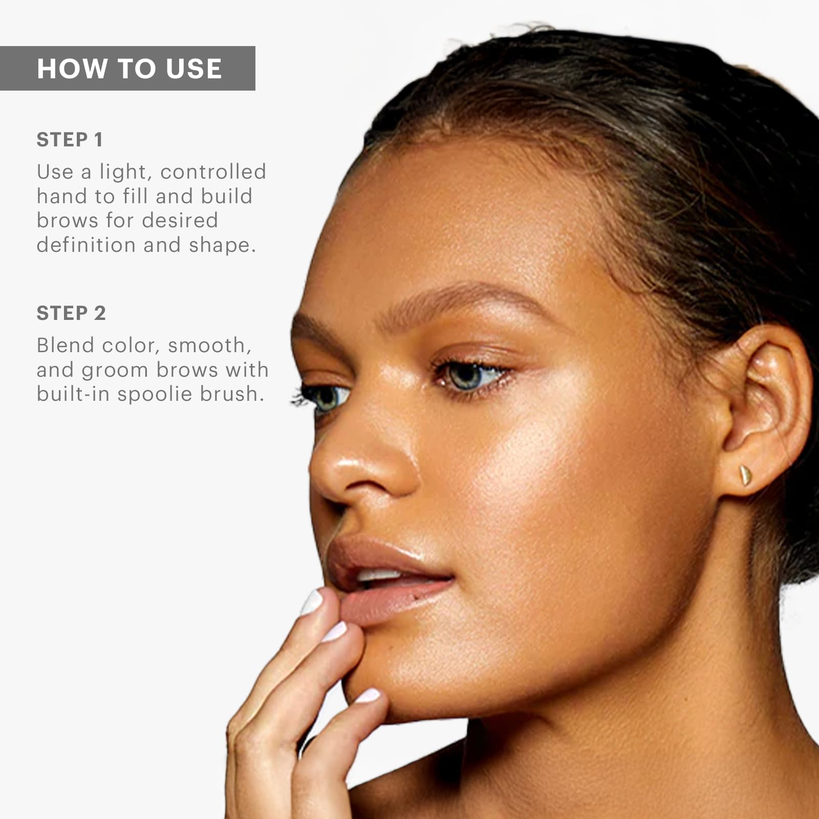 Glo Skin Beauty Precise Micro Browliner Cinder long-wear formula in action
