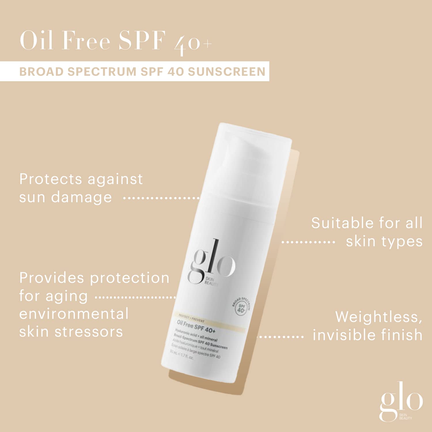 Glo Skin Beauty oil-free SPF 40+ demonstrates non-comedogenic protection for clear skin