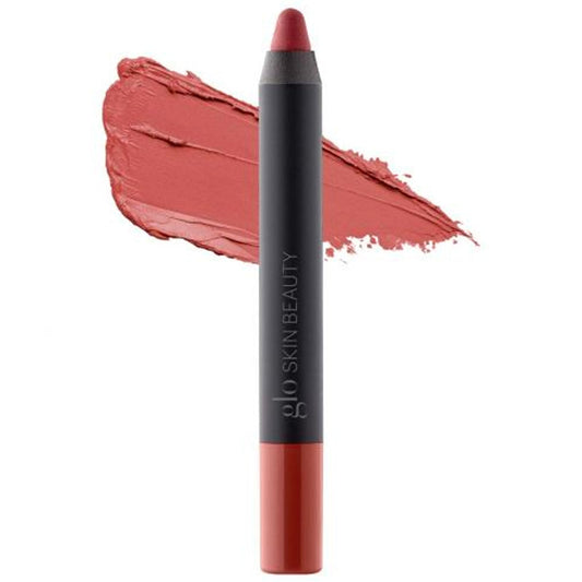 Glo Skin Beauty Suede Matte Lip Crayon packaging highlights precise application.