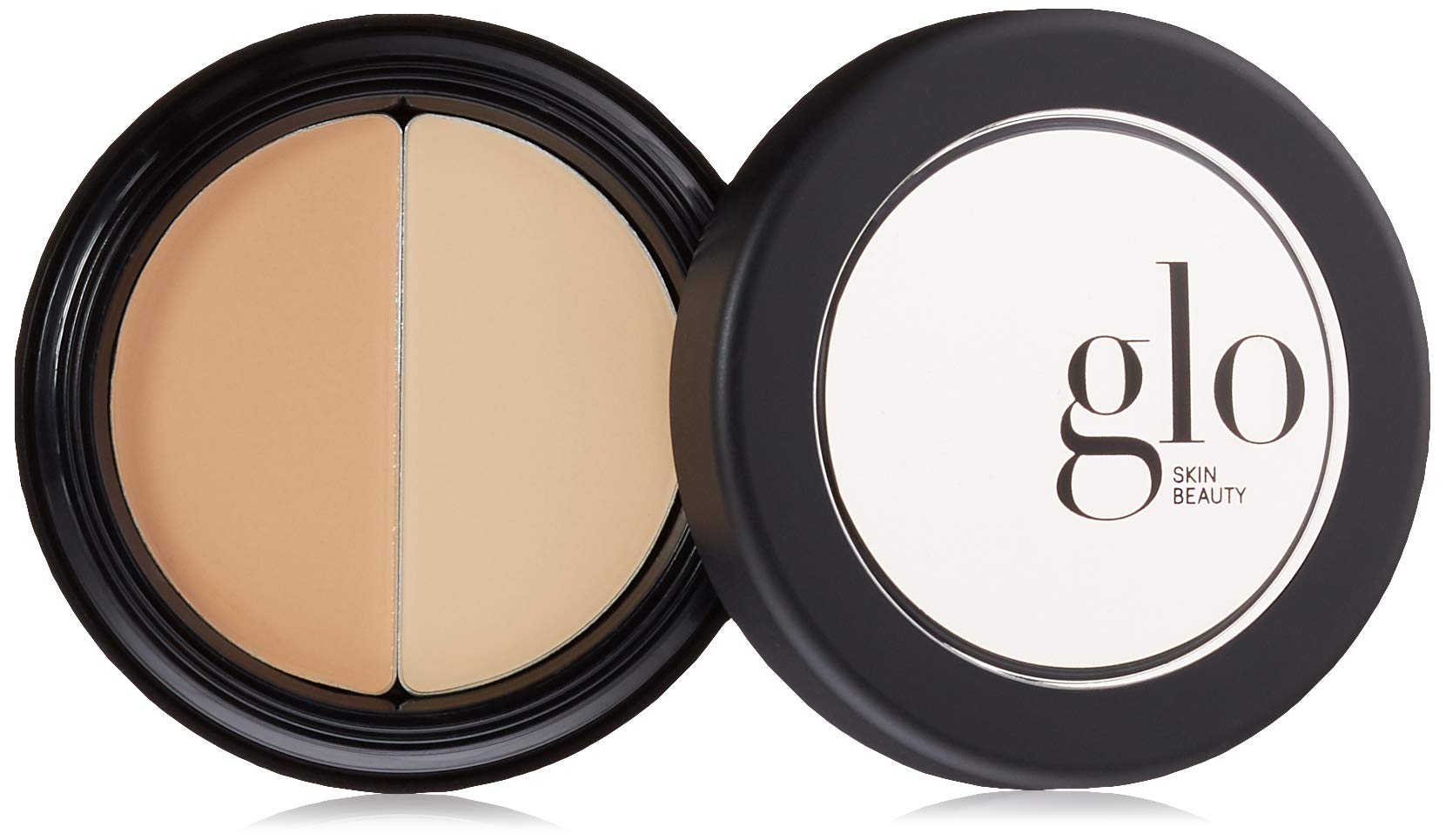Glo Skin Beauty Under Eye Concealer Duo bottle close-up, dual shades for customization.