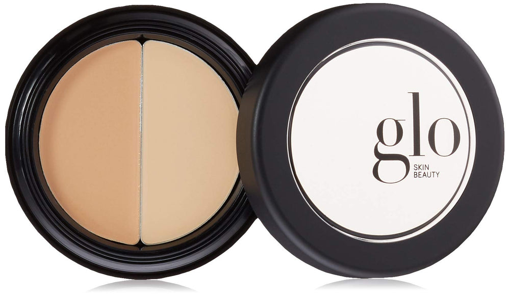 Glo Skin Beauty Under Eye Concealer Duo bottle close-up, dual shades for customization.