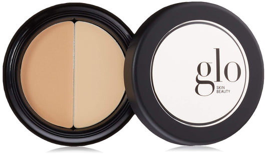 Glo Skin Beauty Under Eye Concealer Duo bottle close-up, dual shades for customization.