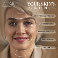 GLO24K Instant Facelift Cream pump bottle enables precise targeted application