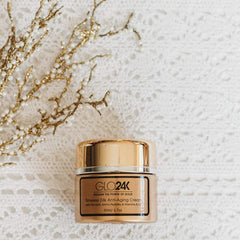 GLO24K USA-made cruelty-free packaging label communicates responsible skincare.