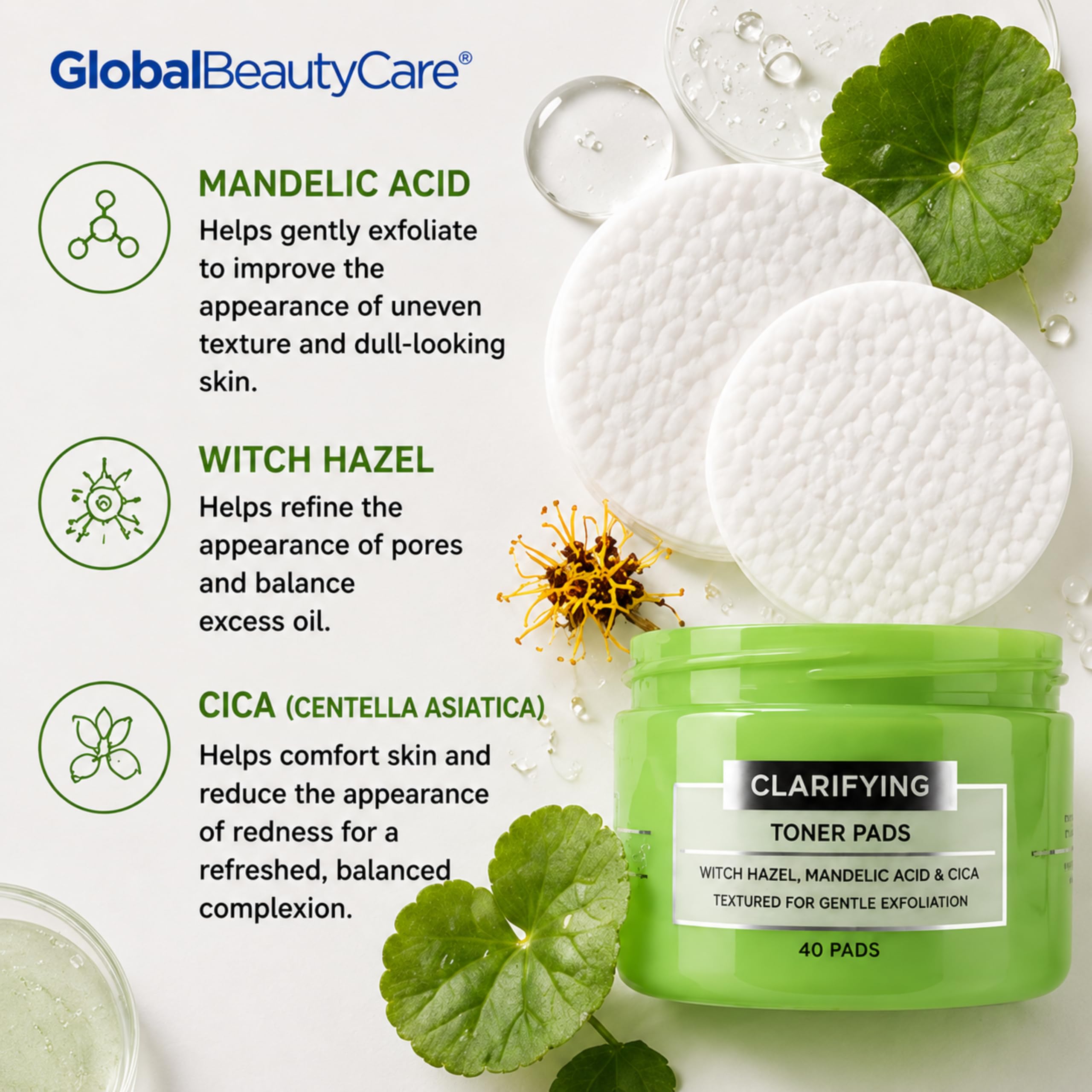Global Beauty Care witch hazel ingredient highlighted for pore control