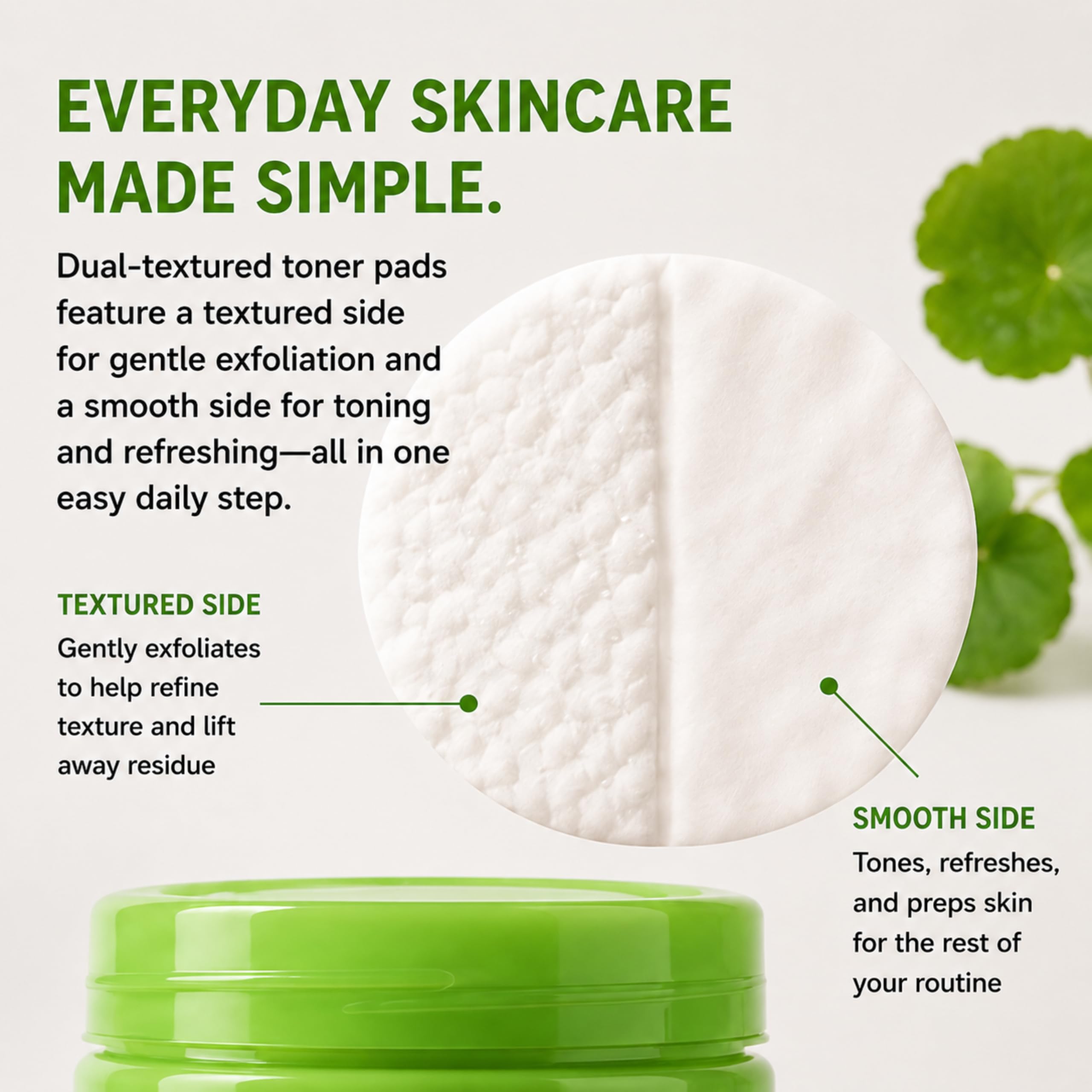 Global Beauty Care pads pictured beside cleanser to streamline routine
