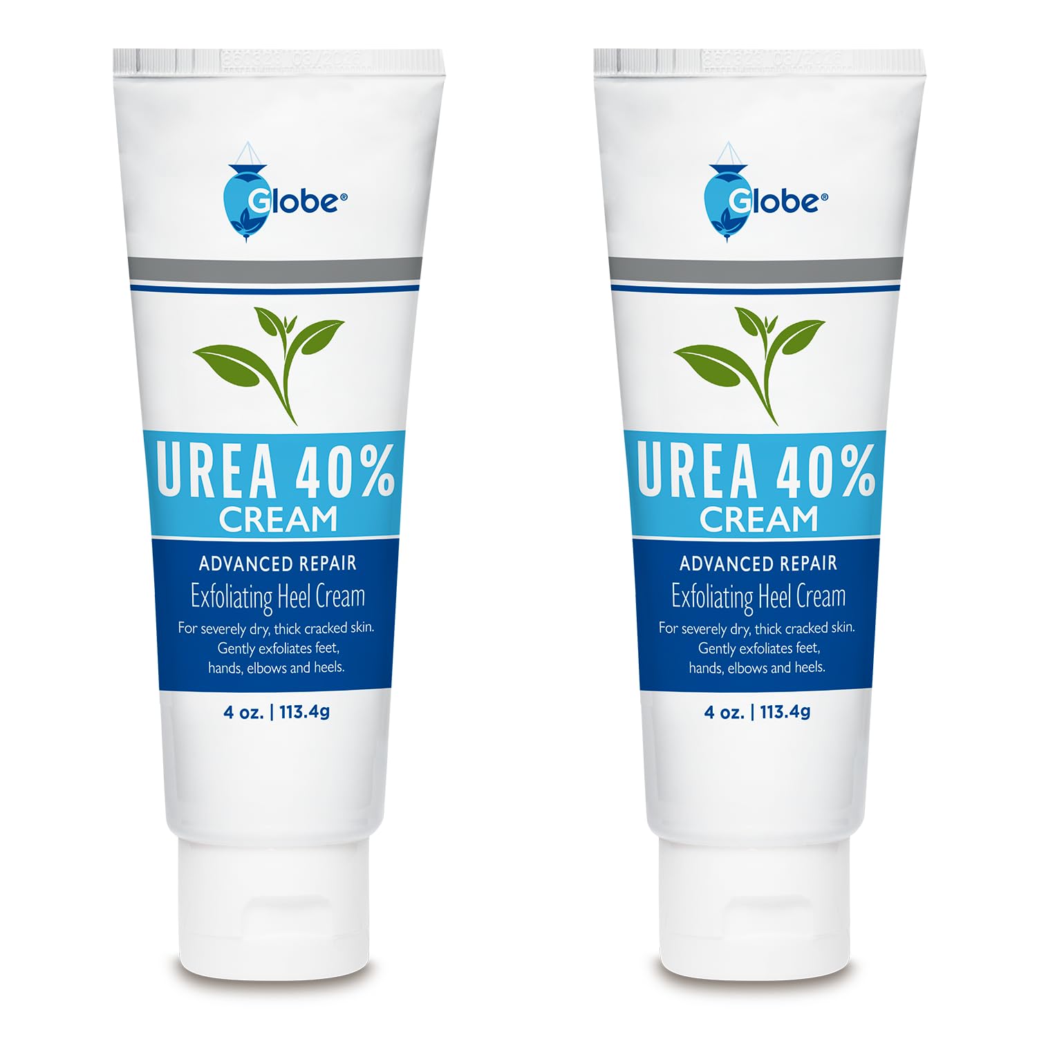 Globe Urea Cream 40% 2-pack tubes for intensive hydration.