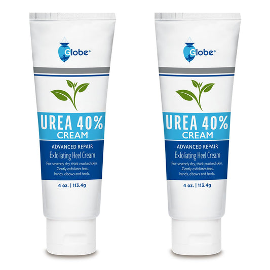 Globe Urea Cream 40% 2-pack tubes for intensive hydration.