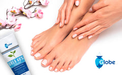 Globe Urea Cream 40% on cracked heels repairing dry skin.