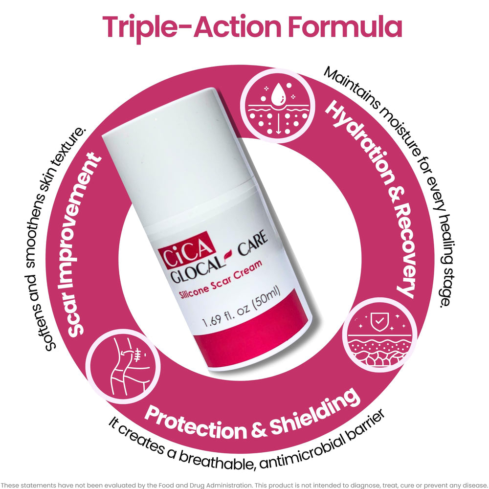 Application of GlocalCare CICA scar cream under makeup for daily use.