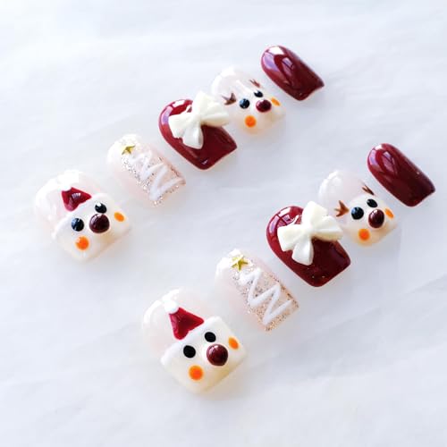 GLORS Christmas nails Santa Claus design for a quick, salon-like holiday manicure at home.