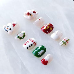 GLORS Christmas press-on nails christmas trees design adds seasonal charm