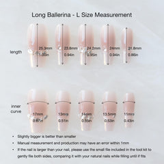 GLORS long ballerina shape nails enhance length while keeping comfort.