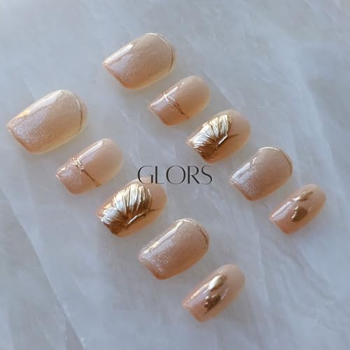 GLORS Flower Dance nails icy nude color complements casual to formal outfits