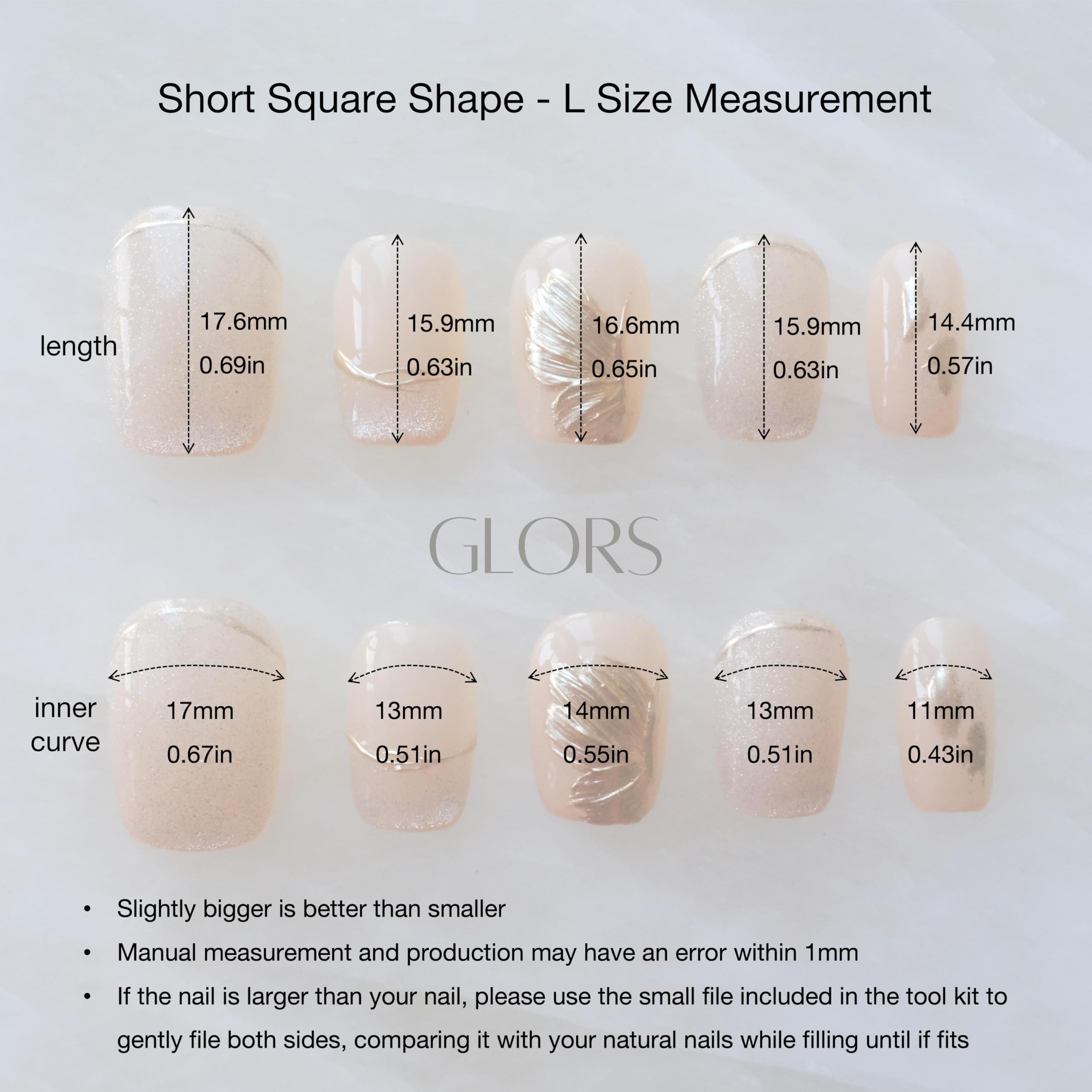 GLORS Flower Dance nails in short-square shape for comfortable daily wear