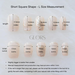 GLORS Flower Dance nails in short-square shape for comfortable daily wear