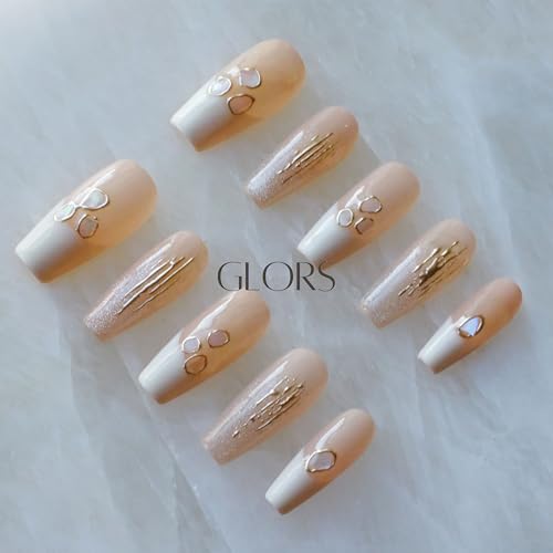 GLORS pink-to-white gradient tips provide a soft, sophisticated backdrop for dressy occasions