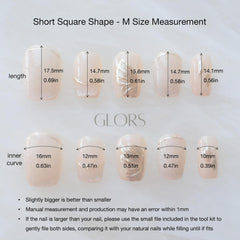 GLORS handmade salon-quality nails with intricate details you can admire.