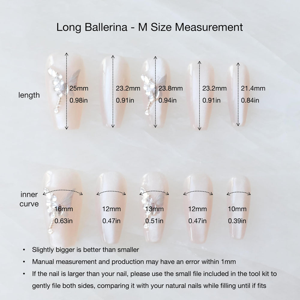 GLORS long length adds dramatic elegance to your hands.