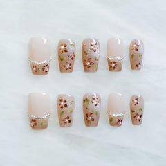 GLORS nude pink base with pearl accents, chic everyday wear
