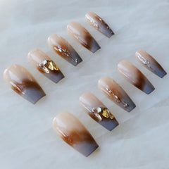 GLORS ombre press-on nails nude to gray for a chic everyday look