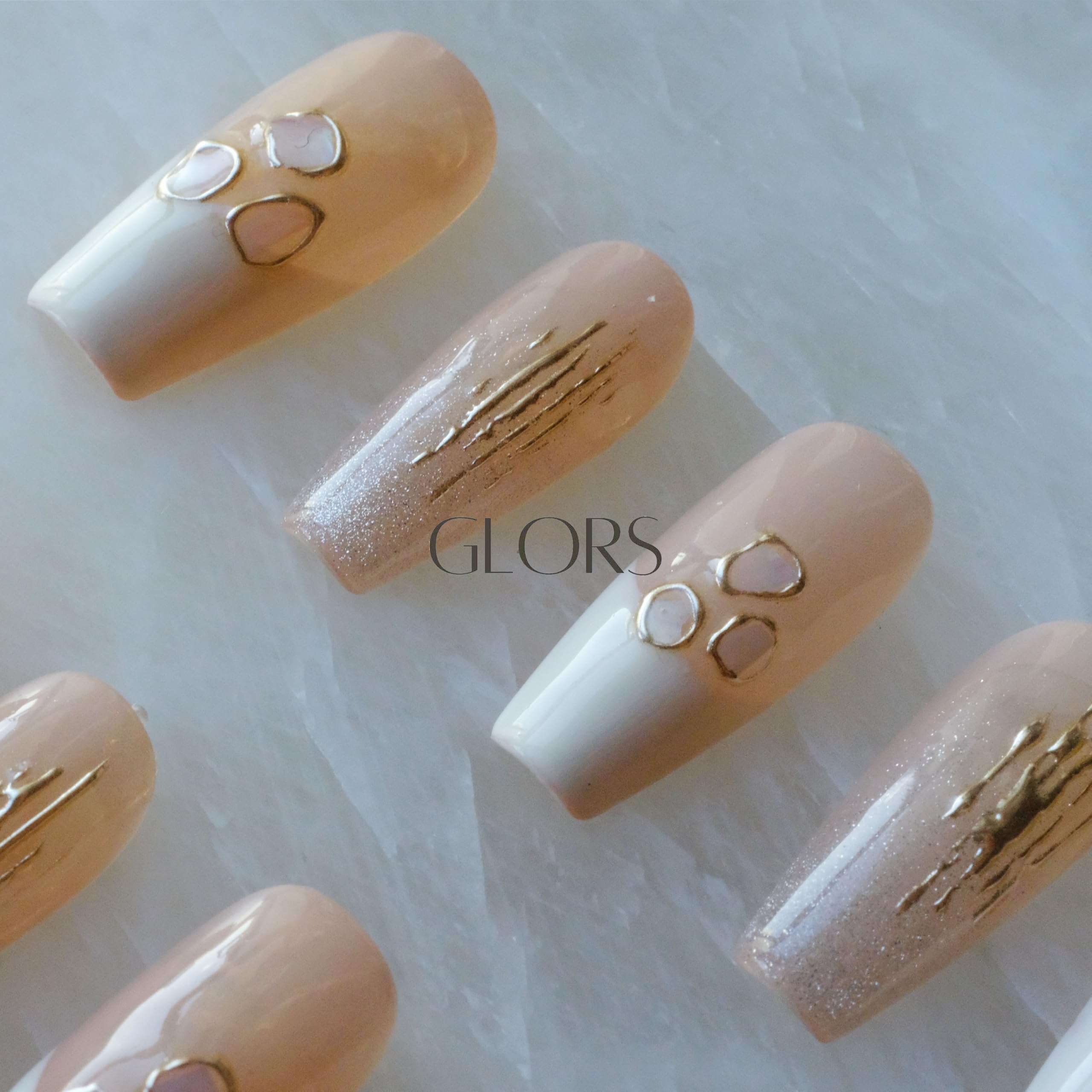GLORS long ballerina tips with tapered ends for salon-like finish at home