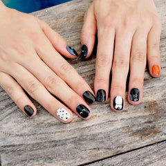 GLORS Purely Handmade nails kawaii black short square lasting finish for daily wear