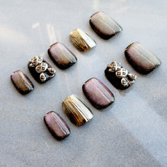 GLORS nails on hand show quick, easy application with short square tips