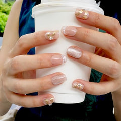 Short square GLORS nails offering daily comfort and style