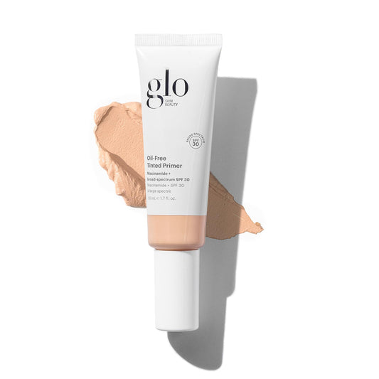 Glo Skin Beauty Oil-Free Tinted Primer SPF 30 Light bottle with silky texture and sheer coverage