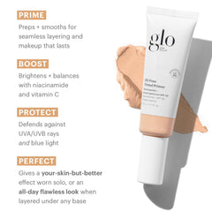 Glo Skin Beauty Oil-Free Tinted Primer SPF 30 Light texture close-up highlights smooth application