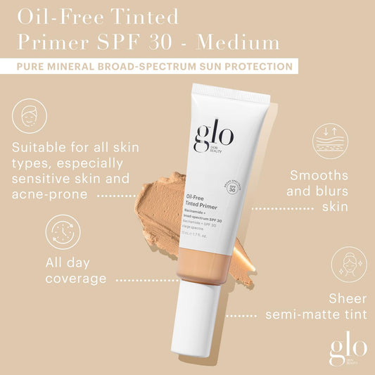 Glo Skin Beauty tinted primer swatch in Medium shade for skin tone match