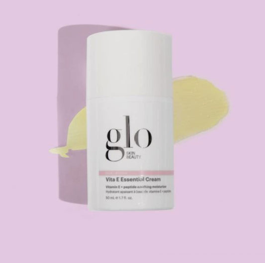 Glo Skin Beauty Vita E Essential Cream texture swatch for comforting dry skin